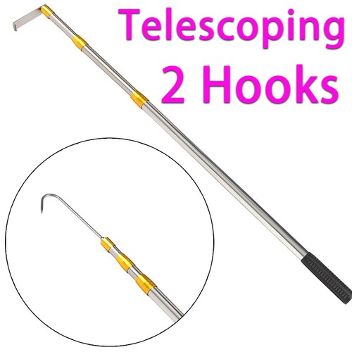 6 FT Heavy Duty Grabber Tool Industrial Pick Up Stick Telescoping with 2 Hooks - Picture 8 of 10