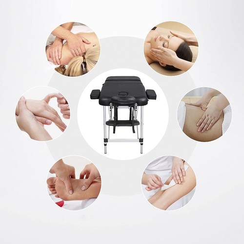 Heavy duty Portable Massage Table 3 Fold Aluminum Bed Salon Height Adjustable - Picture 2 of 10