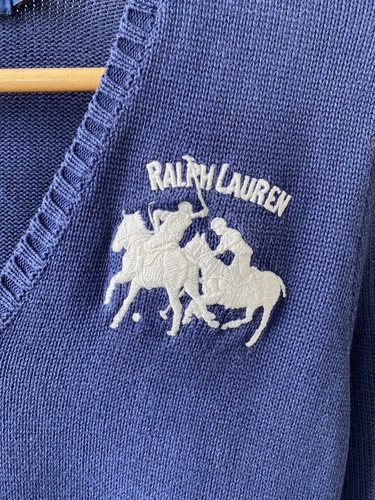 Vintage Ralph Lauren Sport Sweater Womens M Big Double Polo Pony Barbiecore - Picture 3 of 11