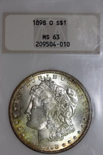 1898-O Morgan Silver Dollar In An Old NGC Fatty Holder Grade MS63 (209504-010)