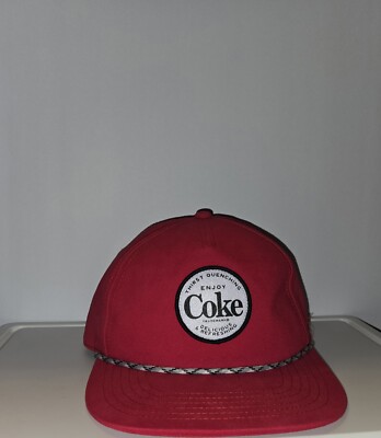 Coca Cola American Needle Hat Cap Snap Back White Retro Trucker Patch Logo Men's
