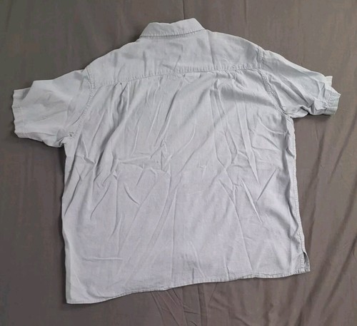 Orvis Mens Hemp Blend Button Up Shirt Short Sleeve Blue Size XL Classic Fit - Picture 2 of 11