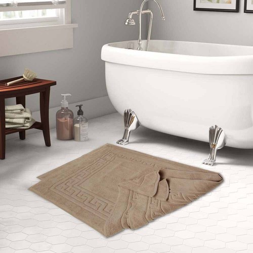 2 Piece Cotton Bathmat Ultra Soft Absorbent Washable Bath Mat Set 22" x 35" - Picture 65 of 77
