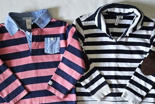 Janie and Jack 4 5 Vintage Aviator Striped Polo Bright Mix Sweatshirt Set NL1-19 - Picture 2 of 3