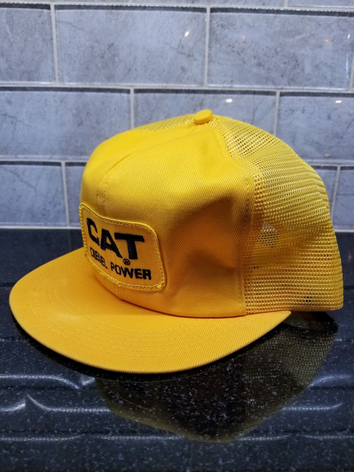 Vintage Trucker Snap Back Ball CAT Cap Hat K-Products CAT Ball Diesel Power on Patch USA c470d9 Vintage Trucker Snap Back Ball CAT Cap Hat K-Products CAT Ball Diesel Power on Patch USA c470d9