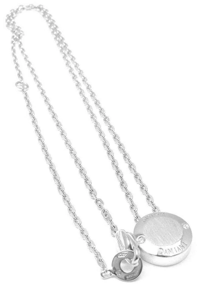 Authentic! Damiani Blasoni Diamond 18k White Gold Pendant Necklace - Image 2 of 4