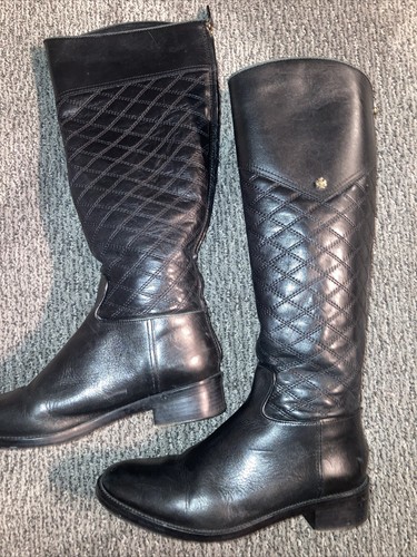 Botas hasta la rodilla Tory Burch Claremont negras acolchadas talla 9 ¡Preciosas! Usado en excelente estado - Imagen 1 de 24