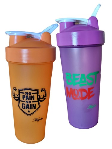 Workout Motivational Mixer Wasserflaschen [2 Packungen] 28oz Protein Shaker Flaschen - Bild 3 von 54