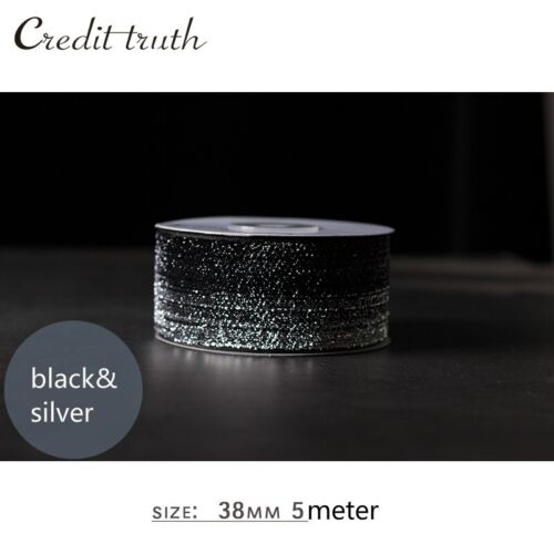 5M Glitter Sequin Velvet Ribbon Trim Webbing Bouquet Gift Decor Bowknot Craft - Picture 21 of 23