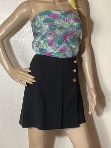 Gianni Versace Black Pleated Wool Skirt-Medusa Buttons-New w/Tags Size 40/Medium - Picture 3 of 19