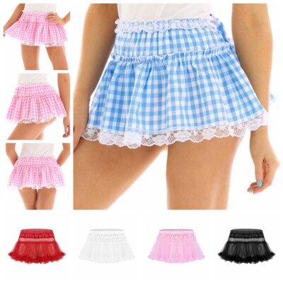 Gonna Scozzese Donna Corta Gonna Vita Alta Svasata Minigonna Sexy  Elasticizzata | eBay