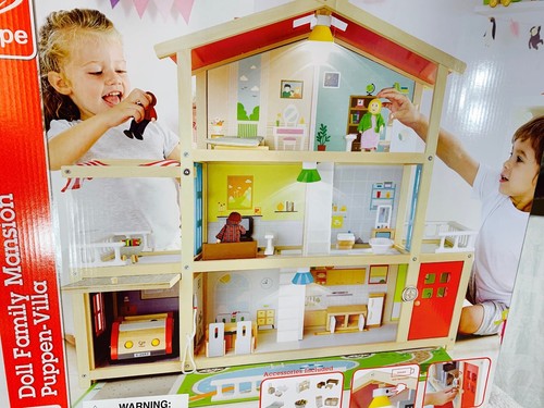 Hape E3405 Doll Family Mansion Wood 10 Room Play House 29pcs lights & doorbell - Picture 10 of 12