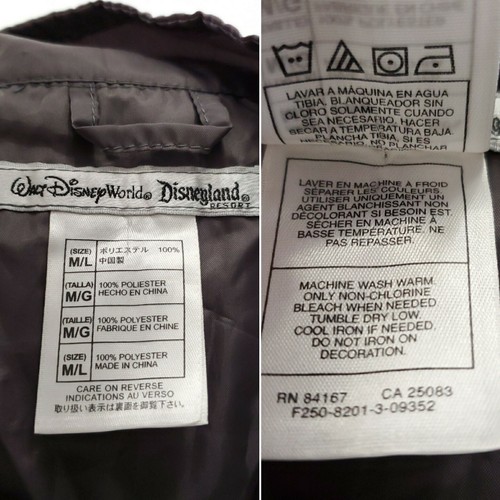Chaqueta Embalable Walt Disney World Disneyland Resort M/L Gris Azul Cuarto Cremallera - Imagen 12 de 12