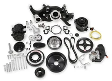 NEW HOLLEY PREMIUM BLACK MID-MOUNT COMPLETE ACCESSORY SYSTEM,GM LT ENGINES