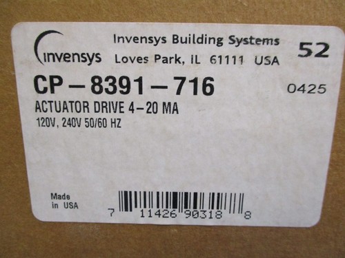 NEW INVENSYS ACTUATOR DRIVE 4-20 MA 120V, 240V 50/60HZ CP-8391-716 - Picture 2 of 4