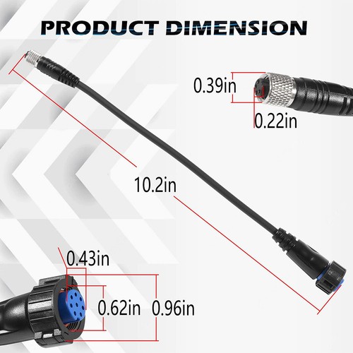 For Minn Kota MKR-US2-14 Garmin 8 Pin Adapter Cable Sonar 2 Adapter Plug 1852074 - Picture 3 of 9