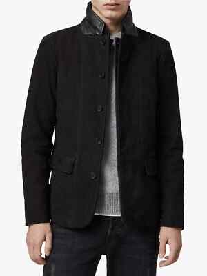 Men Black Suede Leather Jacket Genuine Lambskin Made To Measure Stylish Coat