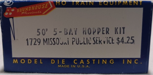HO SCALE ROUNDHOUSE 1729 MISSOURI PUBLIC SERVICE 50' 5-Bay Hopper #1078  New Kit - Picture 5 of 5