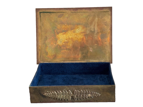 Caja de latón con tapa decorativa rectangular mexicana vintage Enrique Zavala - Imagen 4 de 15
