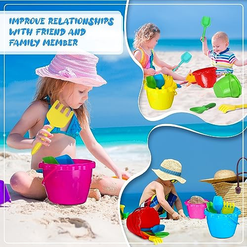 72 Pieces Beach Pails Sand Buckets Shovels Set Includes 24 6.3 Inch Plastic - Picture 6 of 8