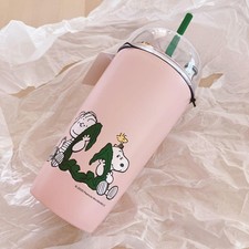 Starbucks Japan PEANUTS Stainless Steel Cold Cup Tumbler Pink 473ml New Pink