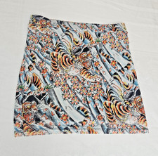 Ed Hardy Women's Small Tiger  Floral Print Mesh Mini Skirt Y2K Tattoo Art