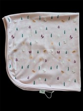 Tun Tun (Peru) NW0T “Rose Winter” Pima Cotton Ribbed Knit Swaddle Blanket 30”