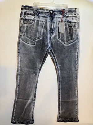 ARMOR JEANS Foil Washed Silver STACKED Denim Jeans ASJO8 40X36 - Brand New