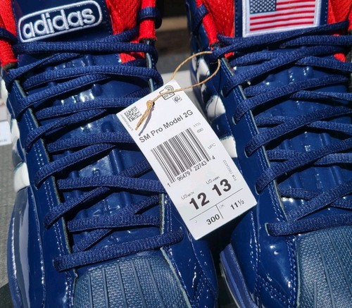 Size 12 - Adidas SM Pro Model 2G Team USA Olympic Basketball Shoes Blue JH9104 - Picture 9 of 9