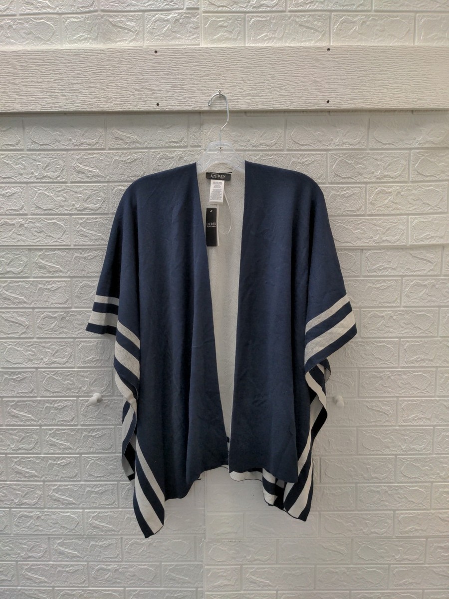 【Ralph Lauren】ジェットセッター ルアナ New Lauren Ralph Lauren Jet Setter Ruana Black Navy Sz O/S