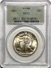 1941 Walking Liberty Half Dollar PCGS MS63 - Amazing luster!