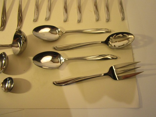 AMC Amcrest Lucerne 46 PC'S Glossy Stainless Flatware Japan  #T30 - Picture 6 of 9
