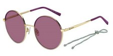 M Missoni 0035-S-0FGV-U1 Sunglasses Women Plum Round Metal Frame Gray Lens NEW