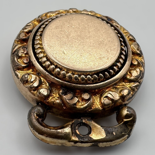 Vintage Ornate Gold Bronze Jewelry PENDANT LOCKET Floral Victorian Art Pinchbeck - Imagen 9 de 12