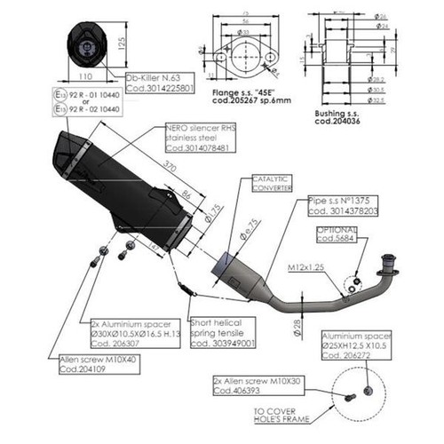 Leovince Nero complete exhaust steel racing Yamaha Xmax 125 2021-2024 - Foto 4 di 7