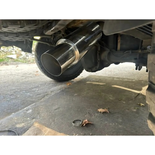 HKS HI-POWER UNIVERSAL SINGLE EXHAUST MUFFLER Inlet 2.5 Outlet 4.0 Inches SS - Picture 7 of 11