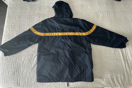 Nike Giacca Uomo Large/XL Blu/Giallo Isolata Imbottita Reversibile Pile VINTAGE - Foto 6 di 12