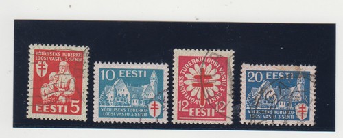 ESTONIA.1933 RED GROSS.TUBERKULOSE.MI 102-105