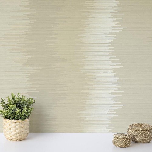 Beige Striped Wallpaper Wallquest Abstract Modern Acrylic Coated Contemporary - Picture 3 of 6