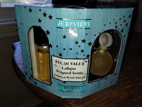 RARE VTG Classic JE Reviens Paris Worth Eau de Toilette Set Lalique Glass Sealed