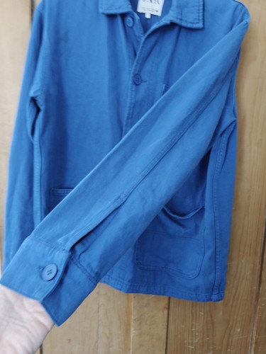 Zara Royal Blue Chore Jacket XS Long Sleeve Over shirt Button Up - Picture 11 of 12
