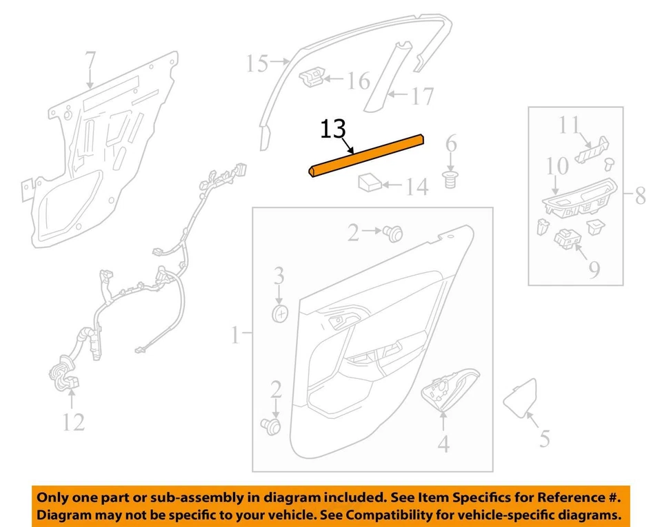 Tira de sellado para Chevrolet SS 2014-2017 ASM-RR S/D W 92292207 - NUEVO OEM Foto 2 de 3
