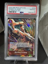 One Piece Monkey.D.Garp Alt Art OP13-016 Carrying On His Will PSA 10 ENG