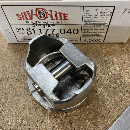 Ford 289 / 302 Engine .040" Over Cast SINGLE Flat Top Piston Silvolite S1177.040 - Bild 5 von 6