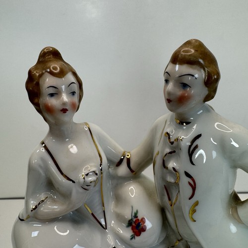 Vintage Porzellan Figur eines tanzenden Paares Dresdner Stil Made in Germany US Zone - Bild 9 von 9