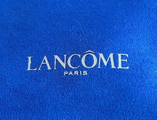 LANCOME FAUX SUEDE ELECTRIC BLUE ZIPPER Cosmetic Bag W/FAUX FUR PULL NEW - Image 2 of 4
