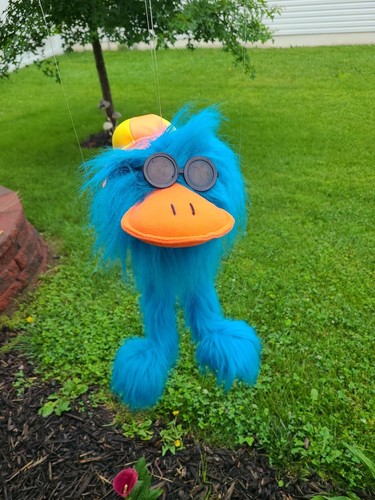 Vintage GAF Marionette String Puppet Blue Fuzzy Plush Great American Fun Corp