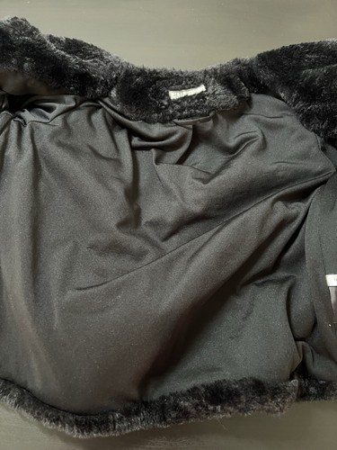 H&M Girls 12 Black Faux Fur Jacket Soft Plush Holiday Party Coat - Picture 7 of 7