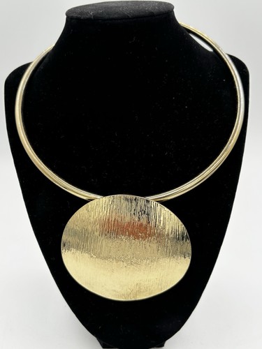 Kühne Statement Göttin Halskette Halsband Platte geometrisch goldfarben