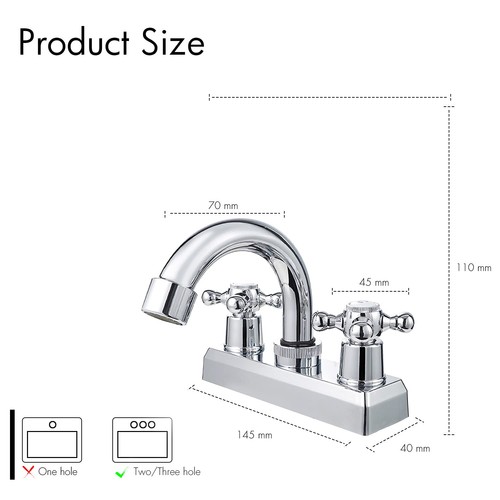 2 Handle Bathroom Faucet 4 Inch Centerset Bathroom Sink Faucet,3 Hole Bathroo... - Imagen 5 de 7